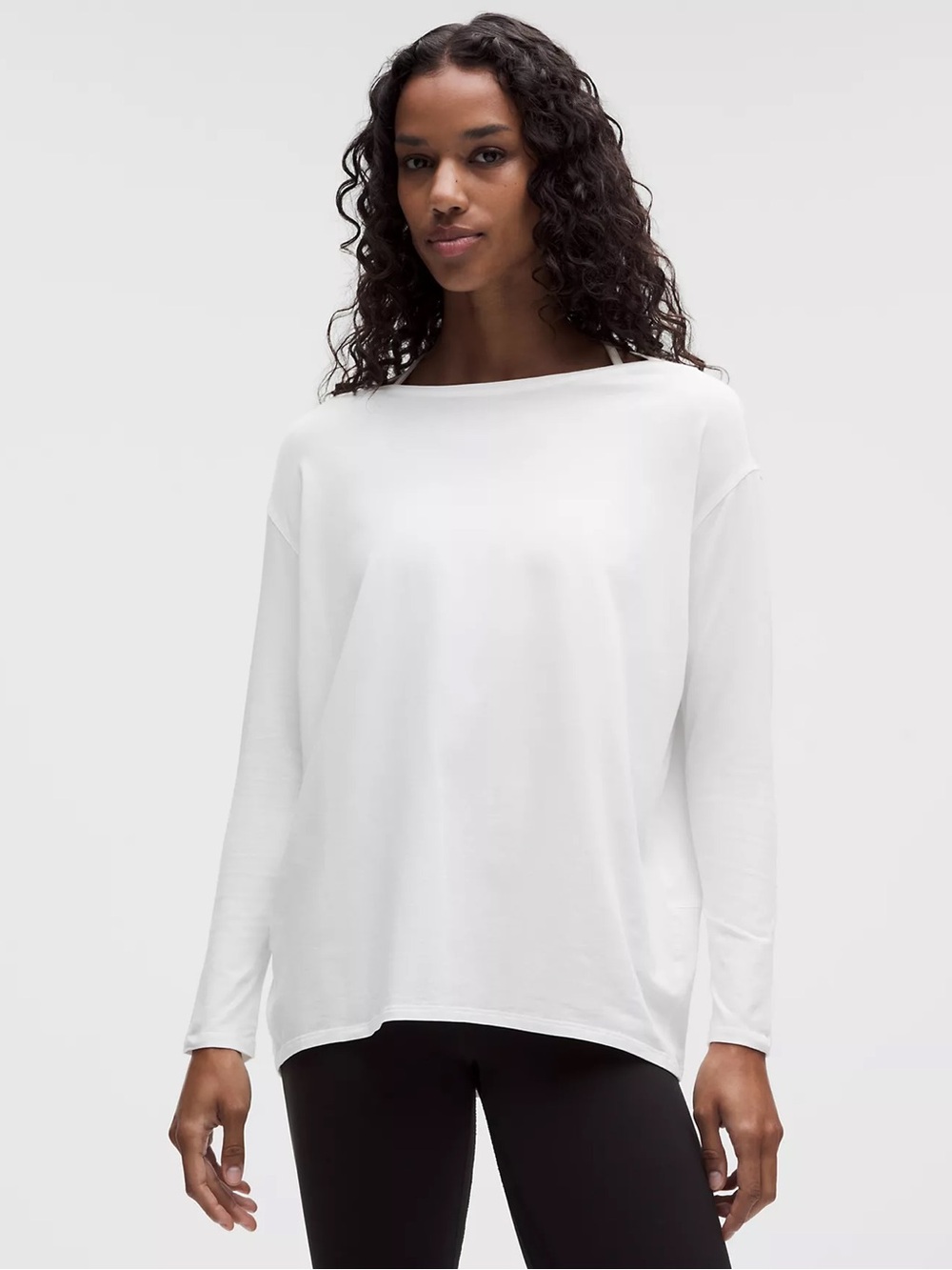 lululemon athletica White Long-Sleeve Boatneck Top